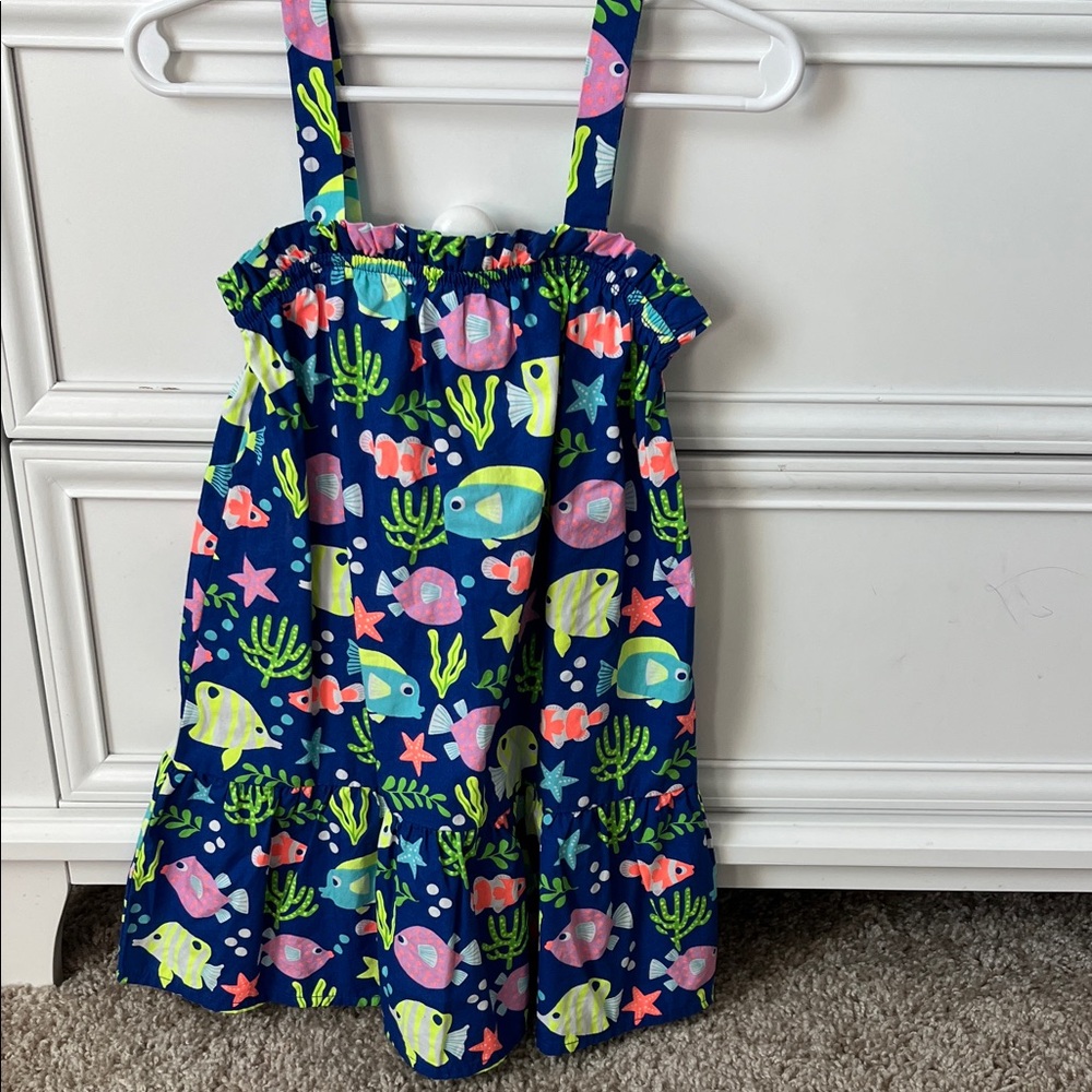 Gymboree Blue and Pink Fish Print Dress